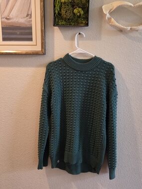 Lego X Target Women Knit Green Textured Long Sleeve Pullover Sweater Size Small